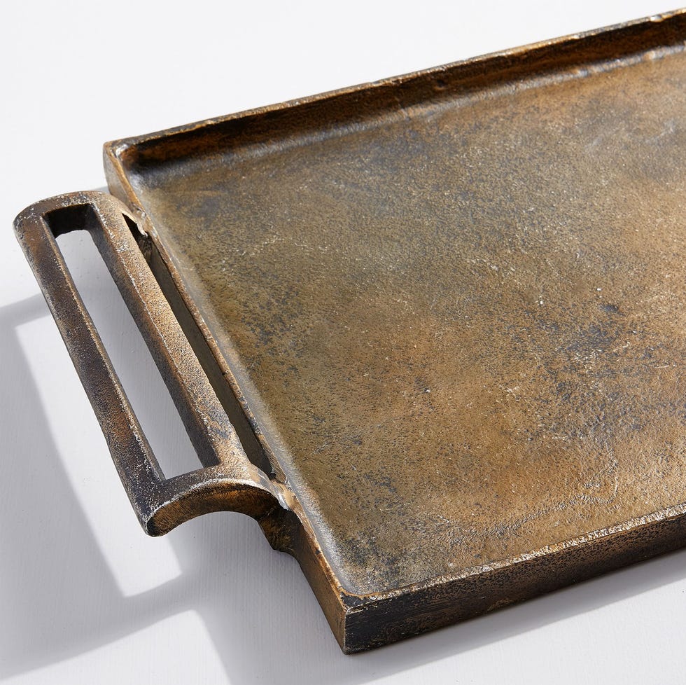 Antiqued Metal Decorative Tray