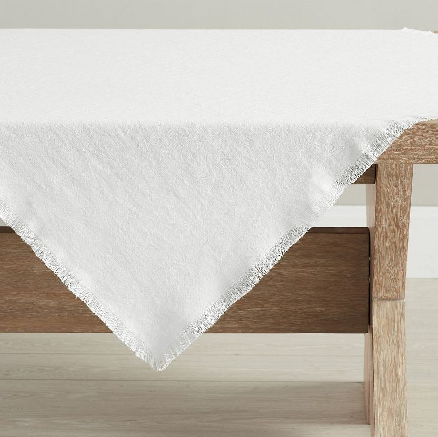 Frayed Linen Table Throw 