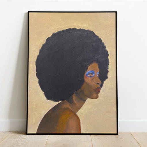 Afro Woman Painting